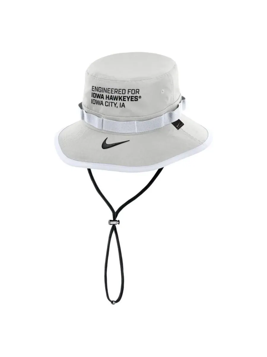 Nike Мужская серая панама Iowa Hawkeyes 2025 Sideline Apex Boonie Bucket Hat — изображение 2 из 2, серый