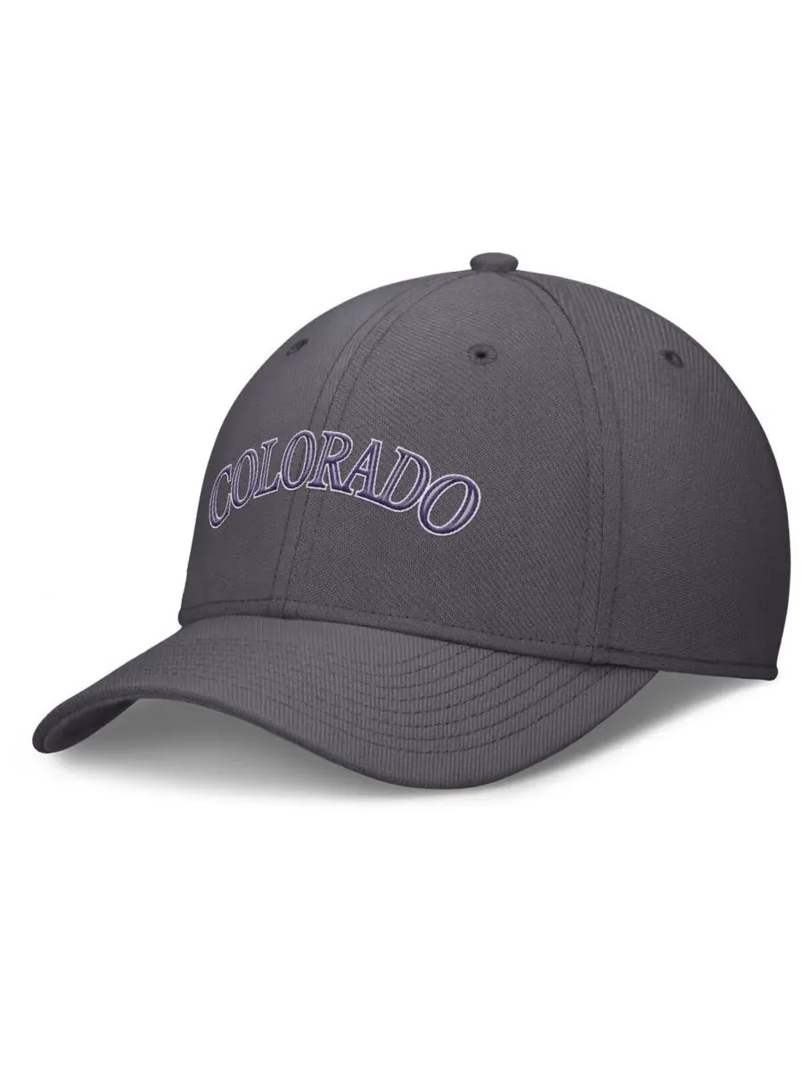 Nike Мужская серая кепка Colorado Rockies Swoosh Performance Flex — изображение 1 из 4, серый
