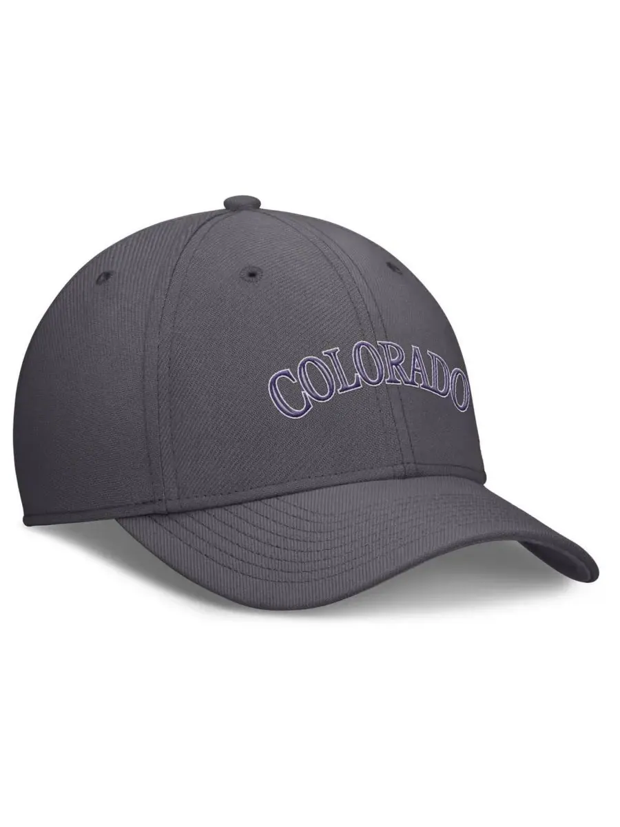 Nike Мужская серая кепка Colorado Rockies Swoosh Performance Flex — изображение 3 из 4, серый