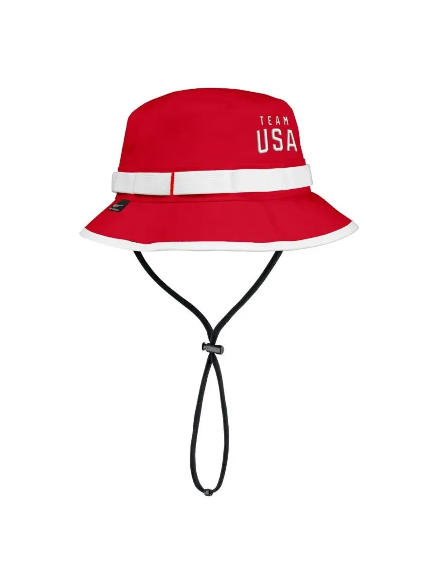 Nike Мужская красная панама Team USA Apex Sideline On-Field Dri-FIT Boonie Bucket Hat — изображение 1 из 2, красный