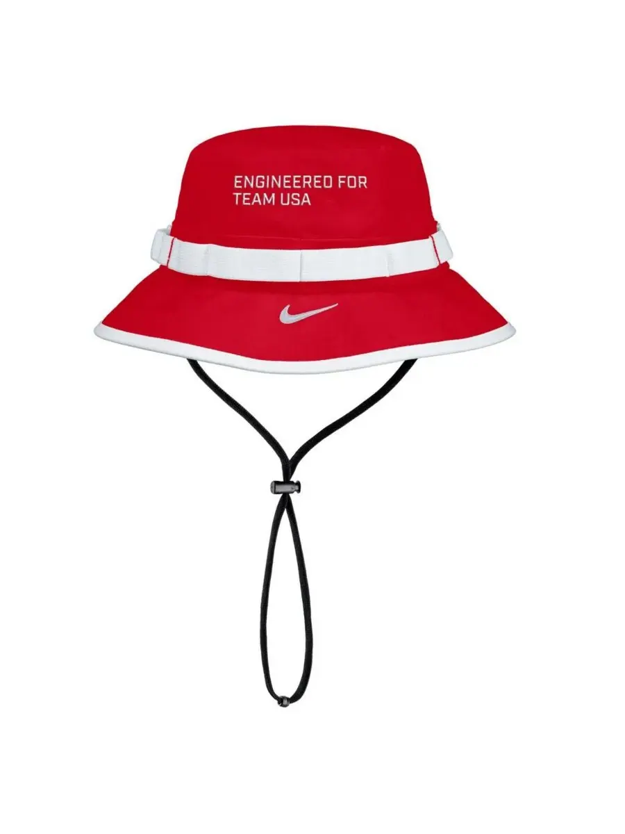 Nike Мужская красная панама Team USA Apex Sideline On-Field Dri-FIT Boonie Bucket Hat — изображение 2 из 2, красный