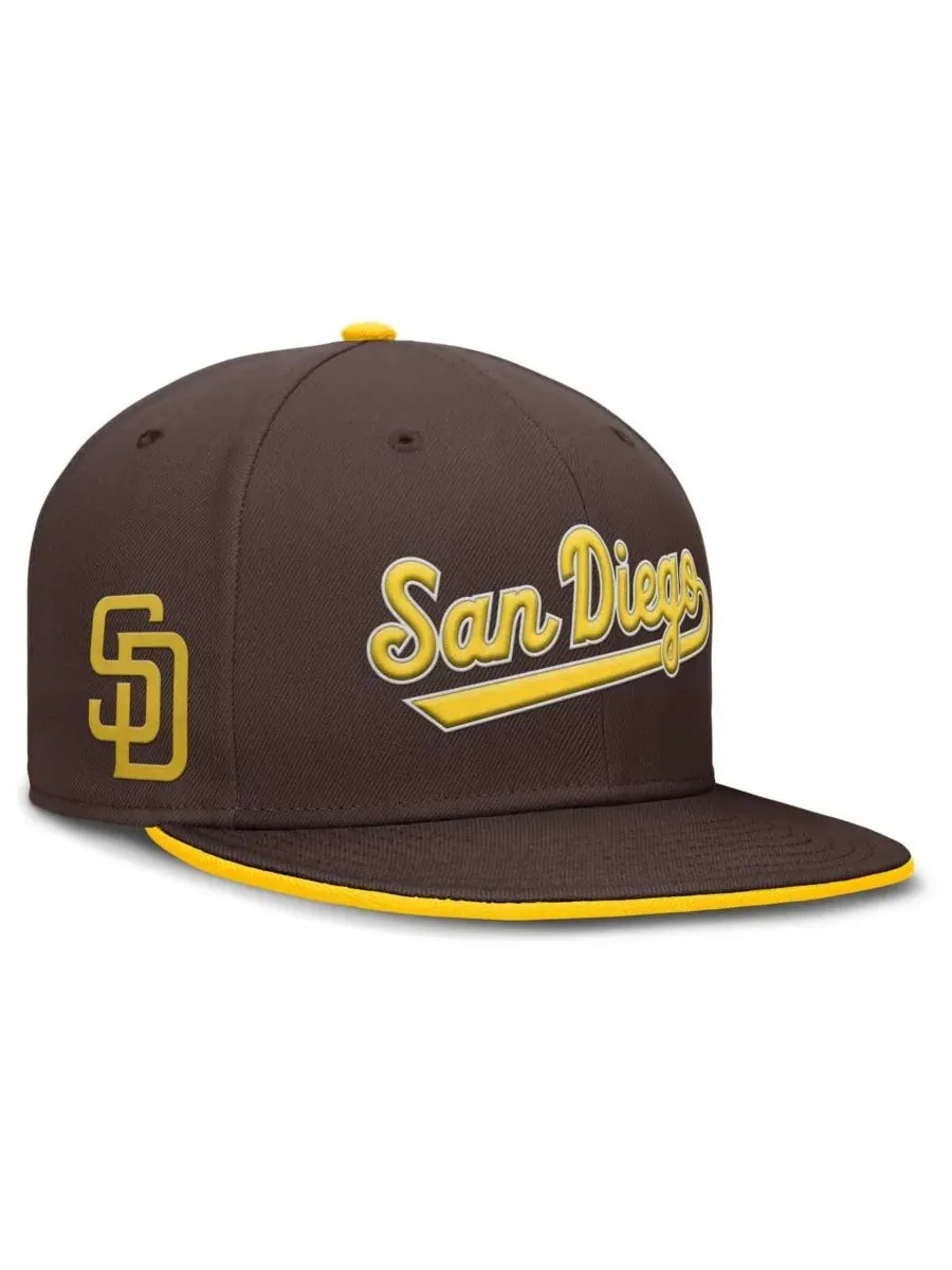 Nike Мужская коричневая бейсболка San Diego Padres True Performance Fitted Hat — изображение 1 из 4, коричневый