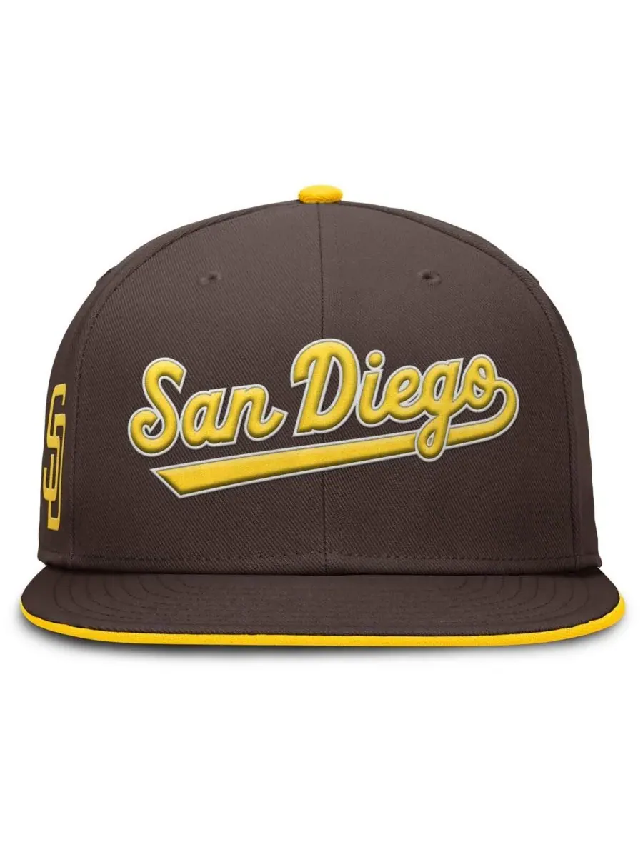 Nike Мужская коричневая бейсболка San Diego Padres True Performance Fitted Hat — изображение 2 из 4, коричневый