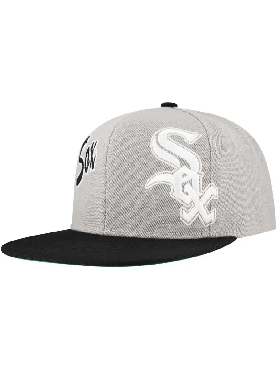 Mitchell & Ness Мужская серая кепка-бейсболка Chicago White Sox Knock Out Panel Snapback — изображение 1 из 5, серый