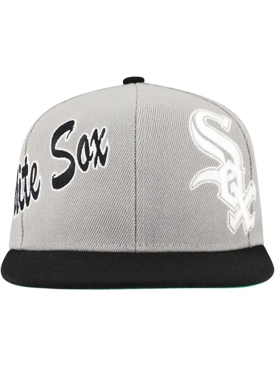 Mitchell & Ness Мужская серая кепка-бейсболка Chicago White Sox Knock Out Panel Snapback — изображение 4 из 5, серый