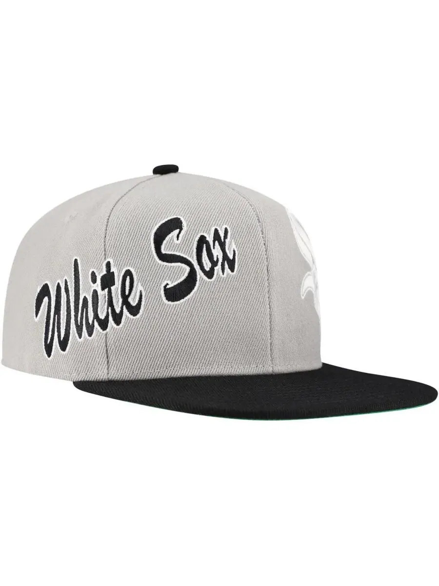 Mitchell & Ness Мужская серая кепка-бейсболка Chicago White Sox Knock Out Panel Snapback — изображение 5 из 5, серый