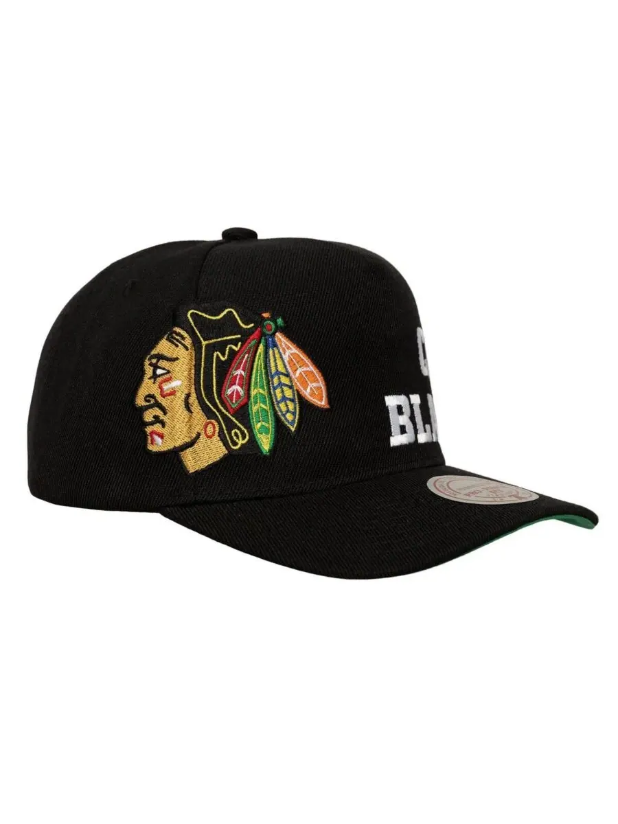 Mitchell & Ness Мужская черная бейсболка Chicago Blackhawks с логотипом Busted Logo Wordmark и — изображение 3 из 3, черный