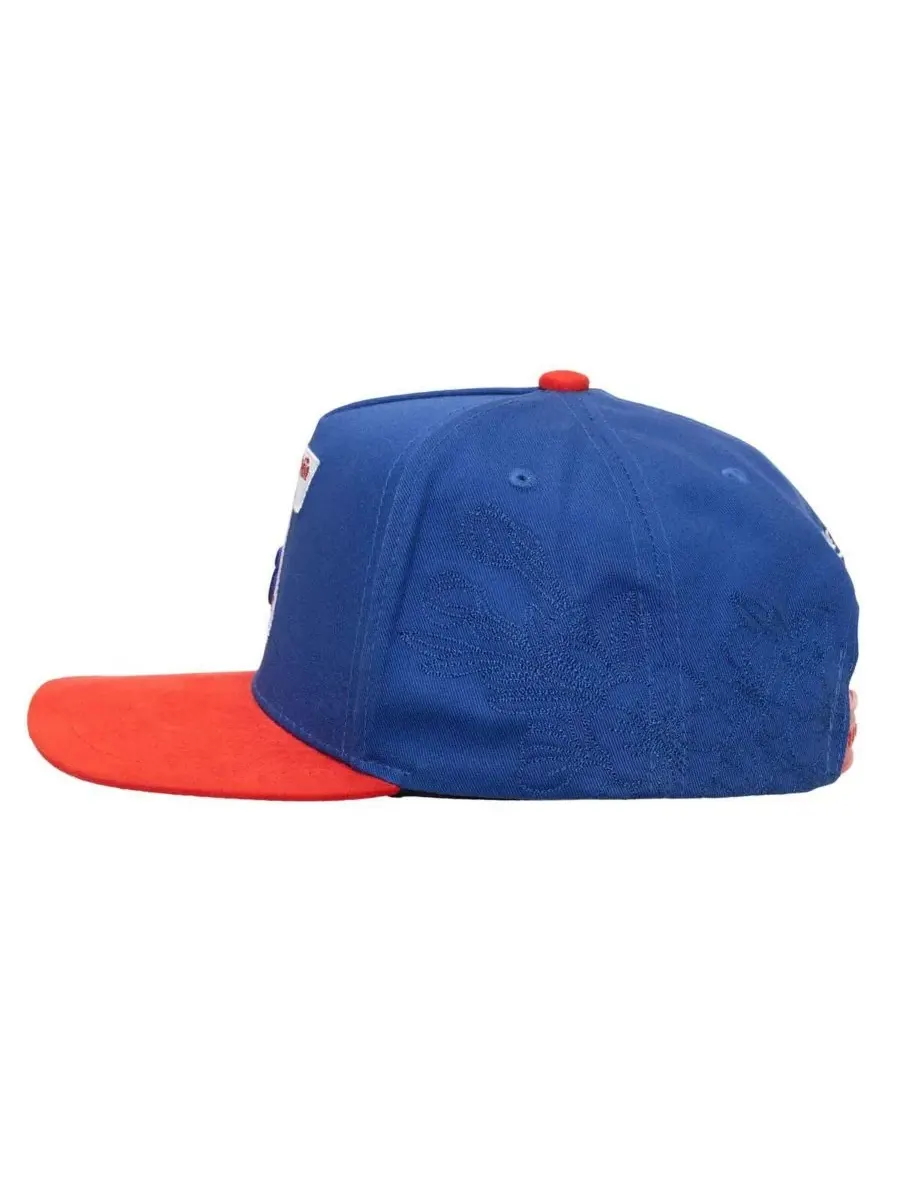 Mitchell & Ness Мужская регулируемая кепка Philadelphia 76ers сине-красного цвета с майскими цветами — изображение 3 из 3
