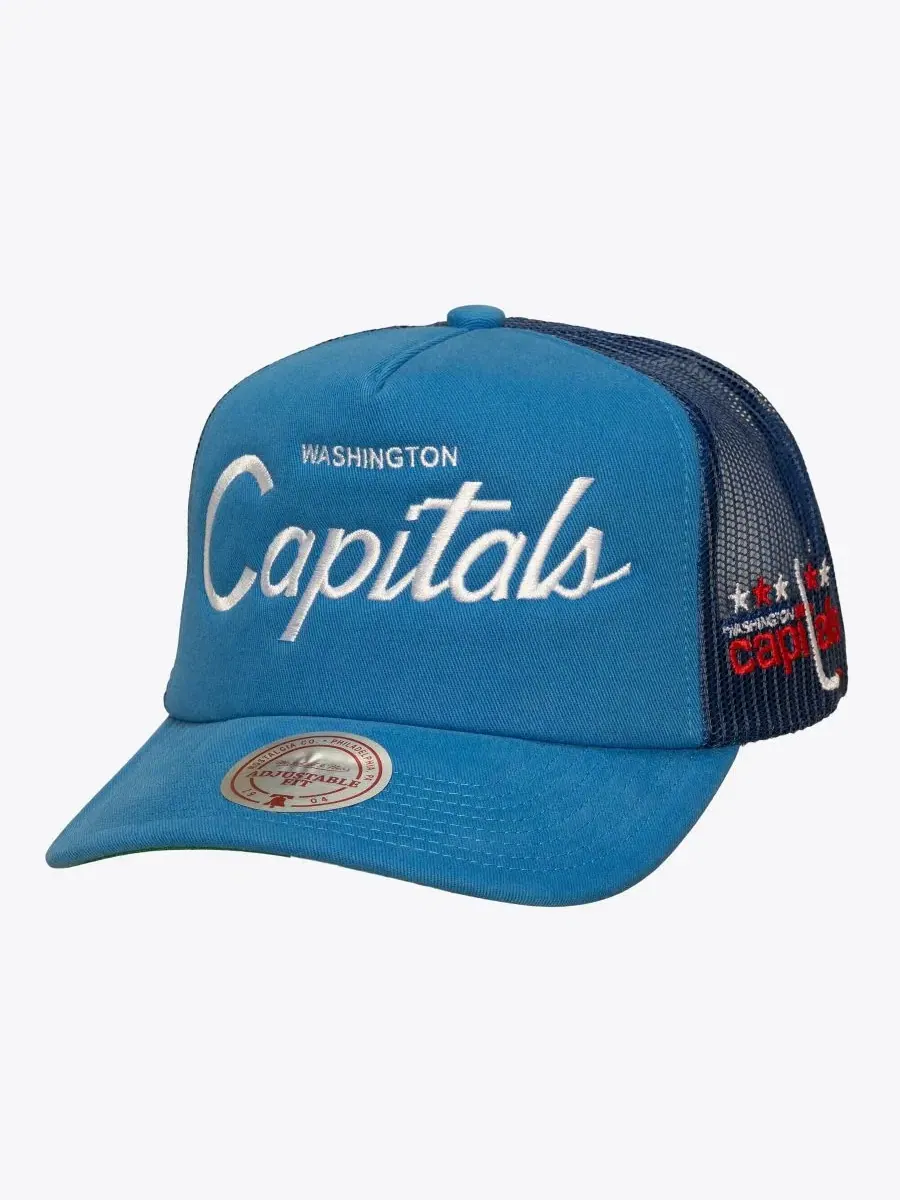 Кепка-тракер с вышивкой Washington Capitals Mitchell & Ness — изображение 1 из 4, синий