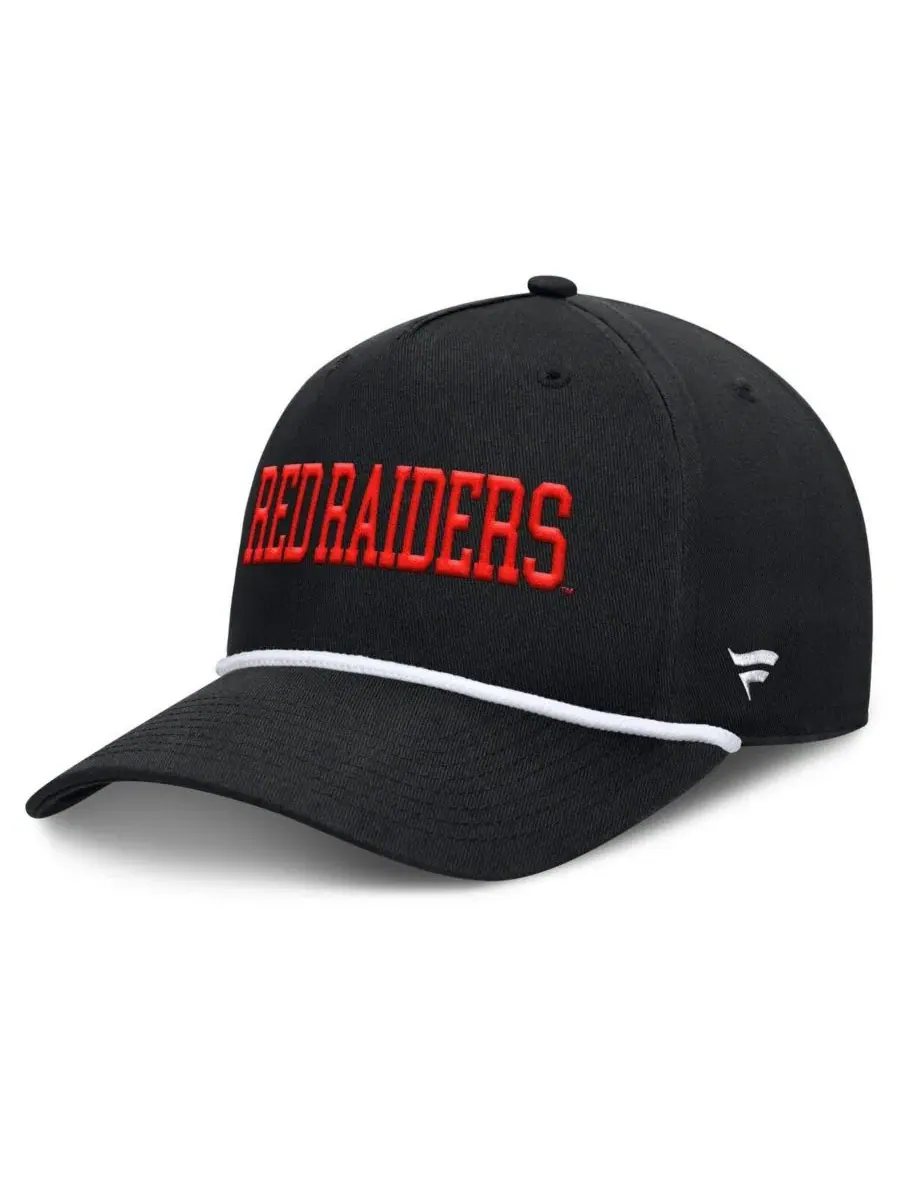 Мужская черная регулируемая кепка Texas Tech Red Raiders с защитным шнуром для мяча Fanatics — изображение 1 из 4, черный