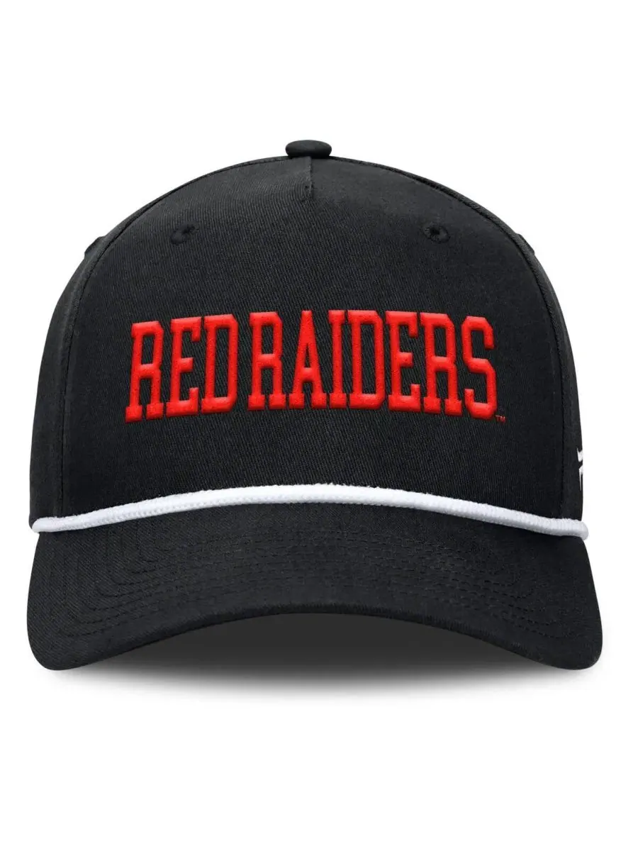 Мужская черная регулируемая кепка Texas Tech Red Raiders с защитным шнуром для мяча Fanatics — изображение 4 из 4, черный