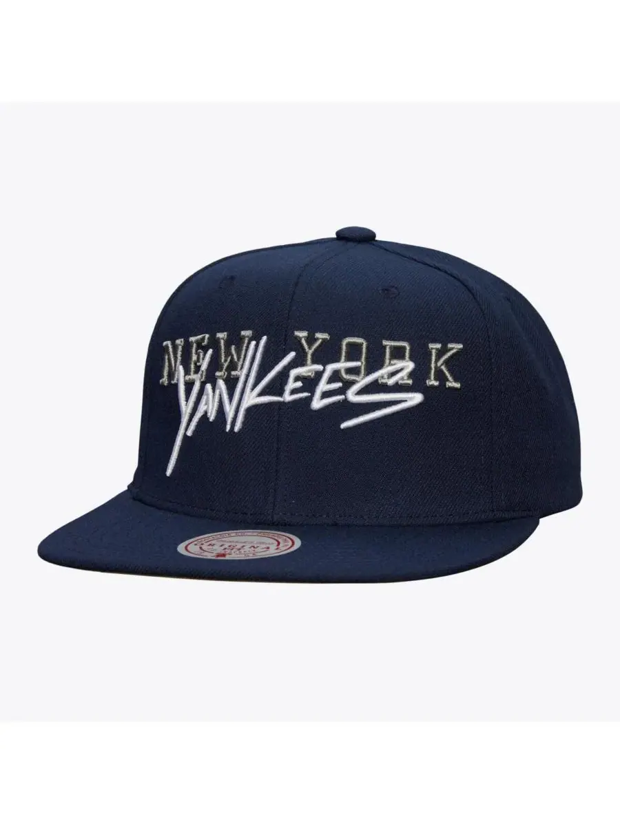 Mitchell & Ness Мужская темно-синяя бейсболка New York Yankees с биркой команды — изображение 1 из 4, темно-синий