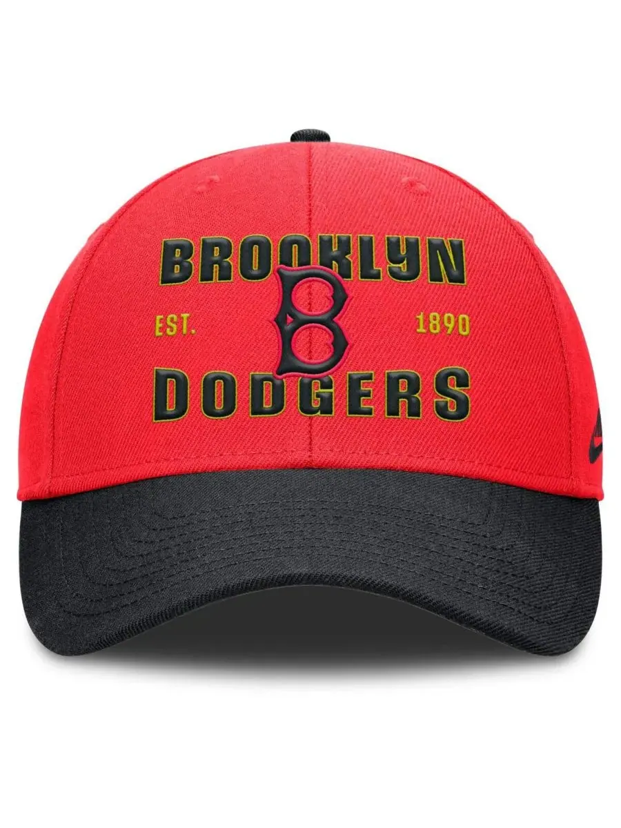 Nike Мужская бейсболка Brooklyn Dodgers Cooperstown Collection Neon 90s Rise Adjustable Hat — изображение 2 из 4, черный