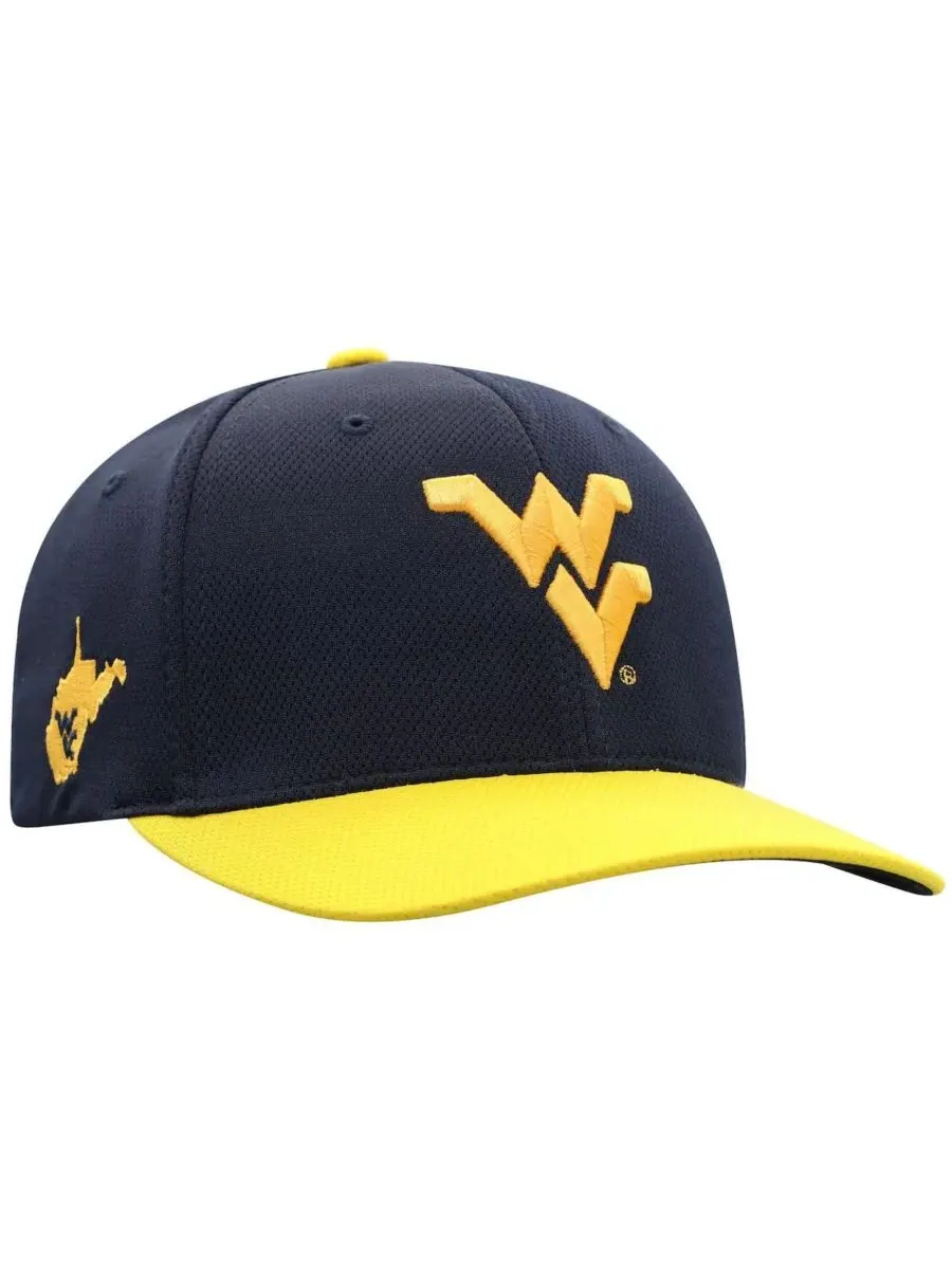 Top of the World Мужская кепка True Navy West Virginia Mountaineers Reflex Two-Tone Flex Hat — изображение 2 из 3