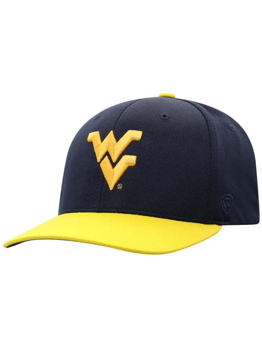 Top of the World Мужская кепка True Navy West Virginia Mountaineers Reflex Two-Tone Flex Hat — изображение 3 из 3