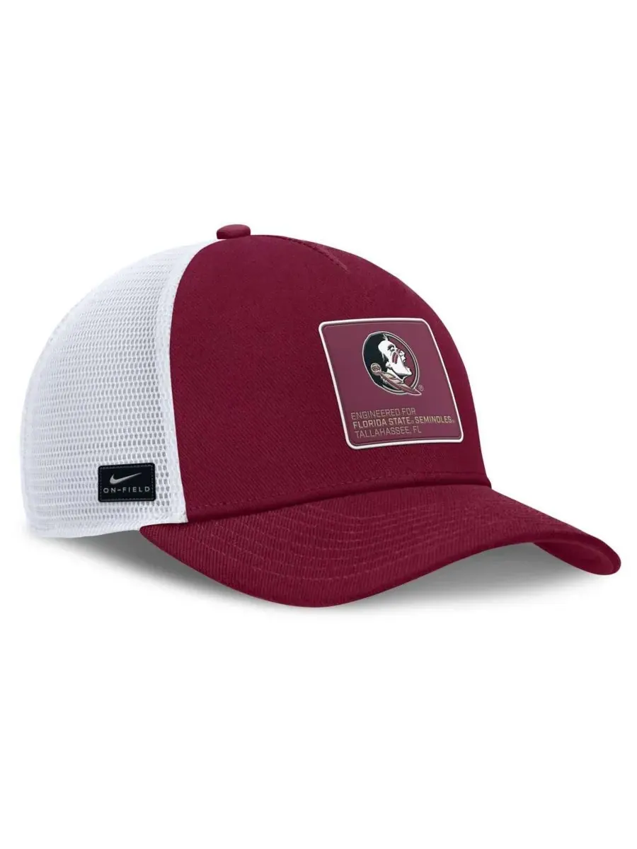 Nike Мужская регулируемая бейсболка-тракер Florida State Seminoles 2025 On-Field Rise Engineered — изображение 3 из 4, белый