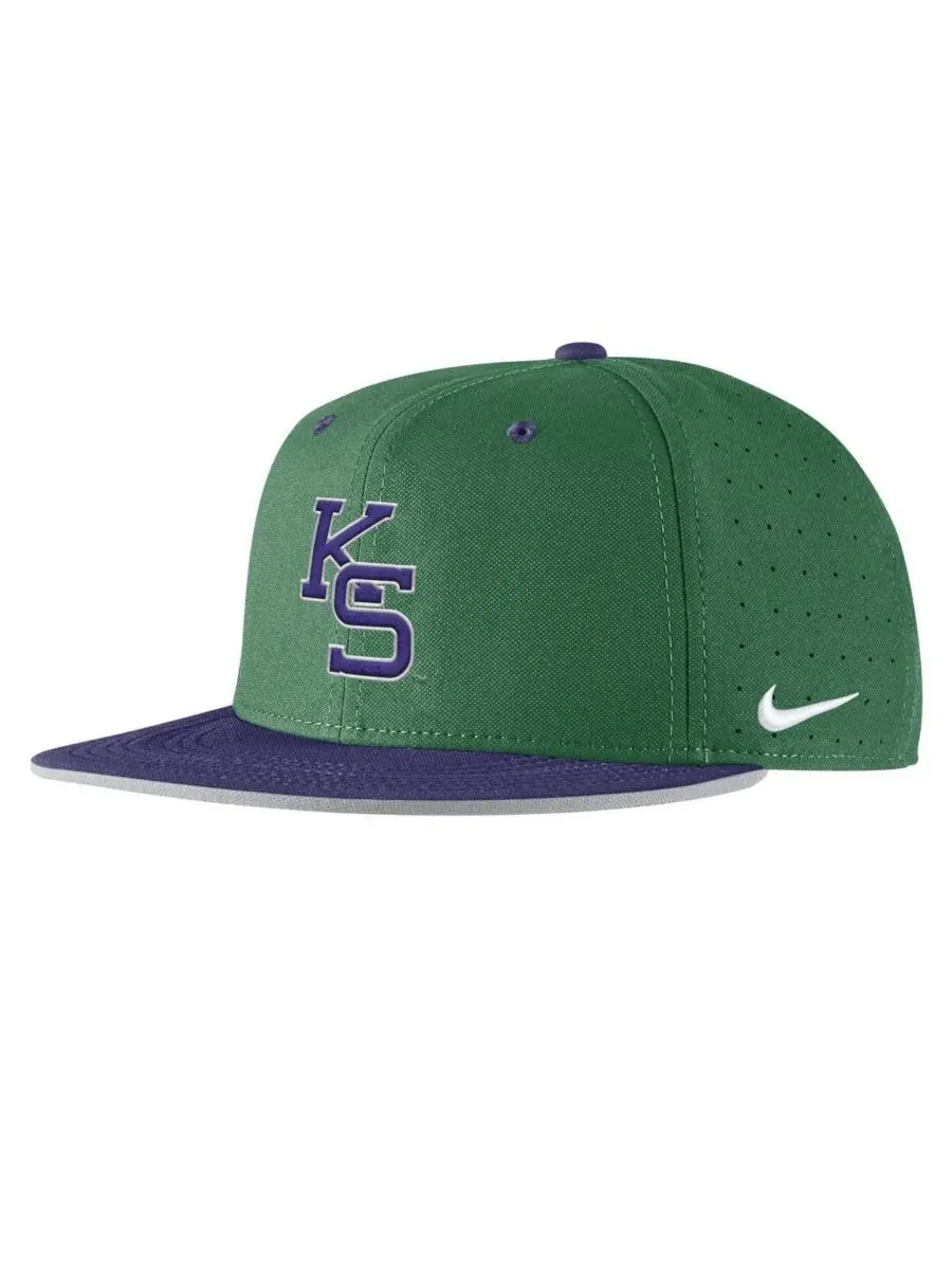 Nike Мужская зеленая бейсболка Kansas State Wildcats 2025 On-Field True Performance — изображение 1 из 3, зеленый