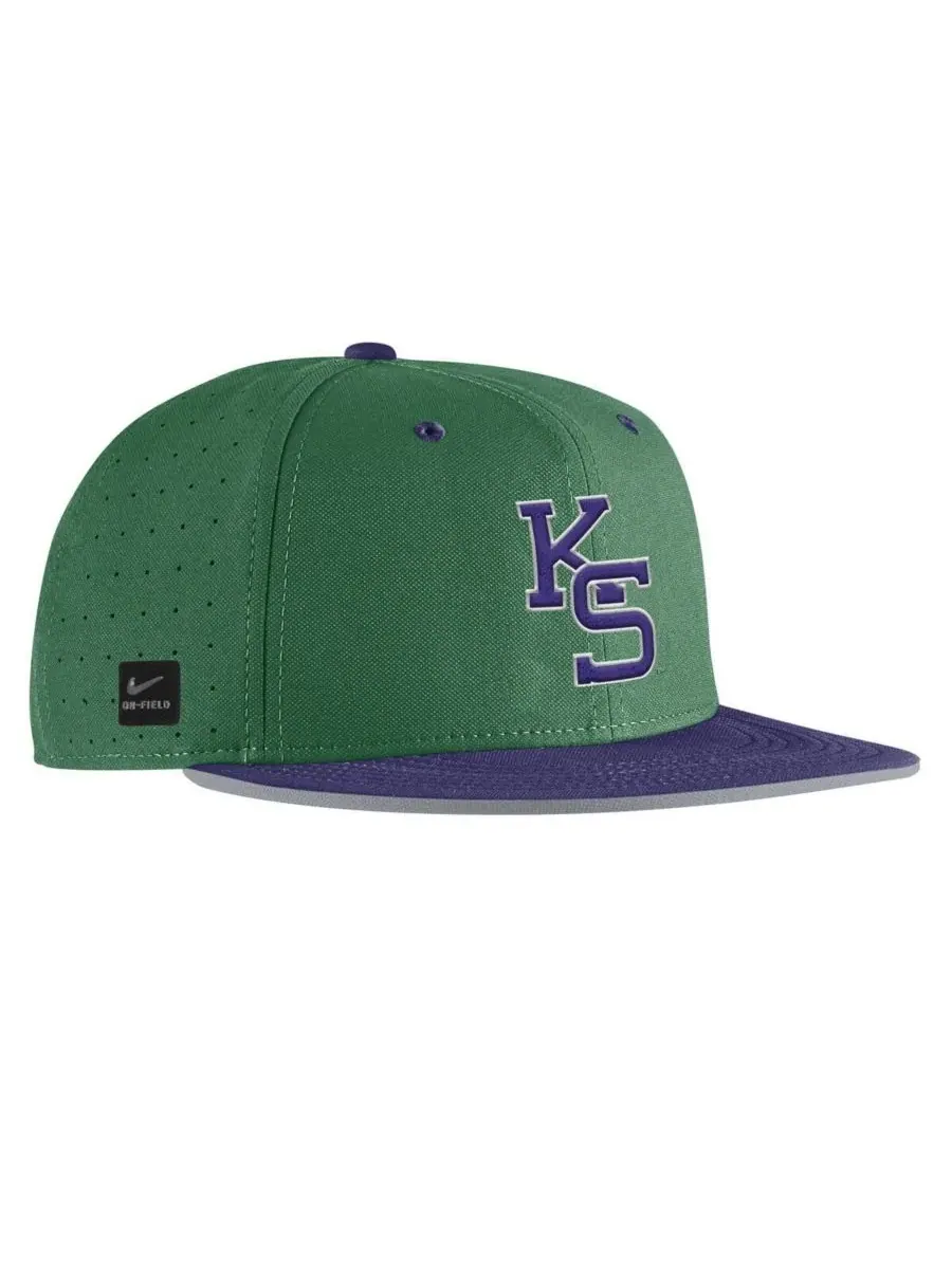 Nike Мужская зеленая бейсболка Kansas State Wildcats 2025 On-Field True Performance — изображение 2 из 3, зеленый