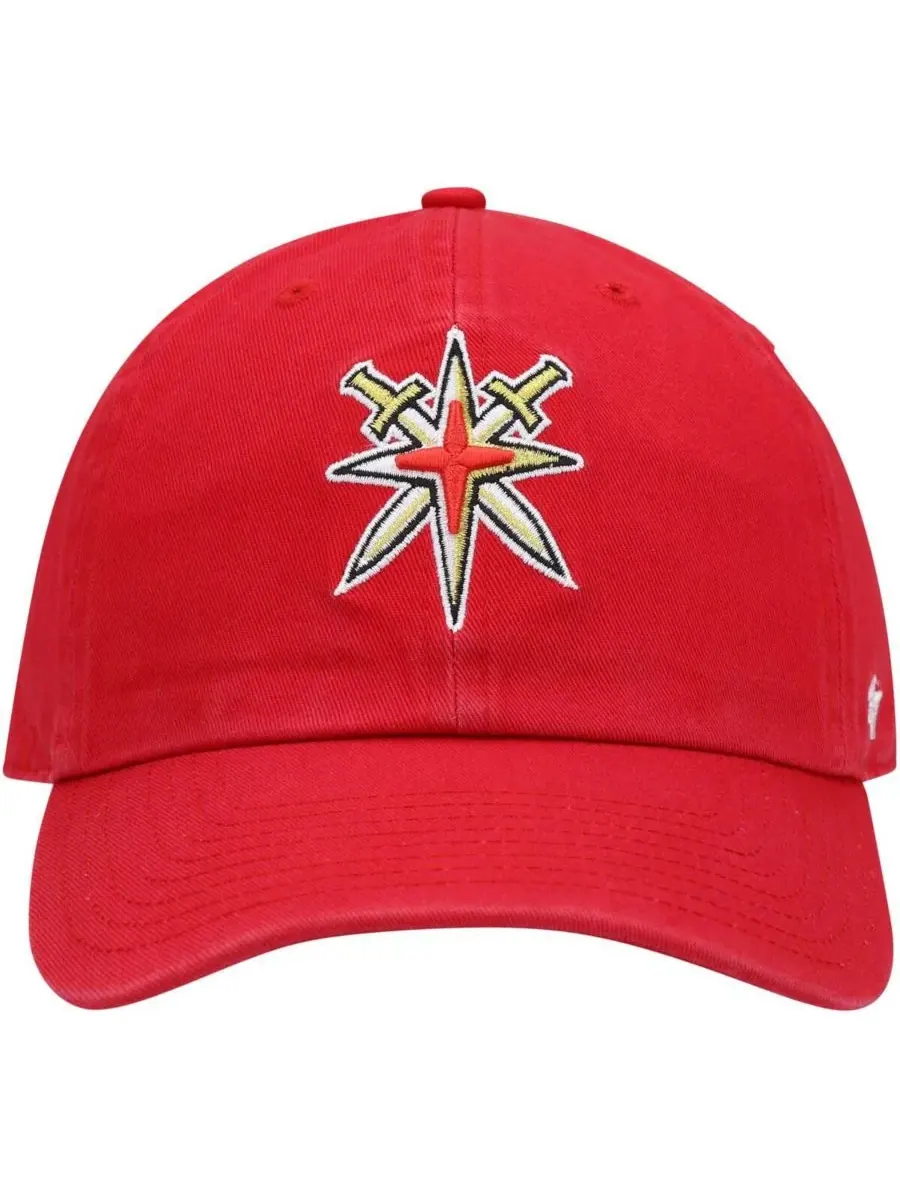 '47 Brand Мужская регулируемая кепка '47 Red Vegas Golden Knights Clean Up — изображение 2 из 4, красный