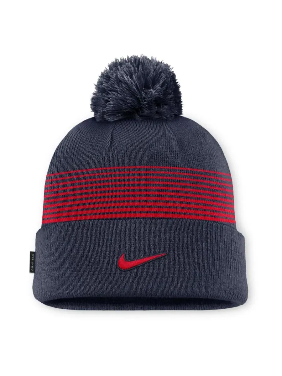 Шапка вязаная с помпоном Arizona Wildcats 2026 On-Field Cuffed Knit Hat Nike — изображение 2 из 2, темно-синий красный