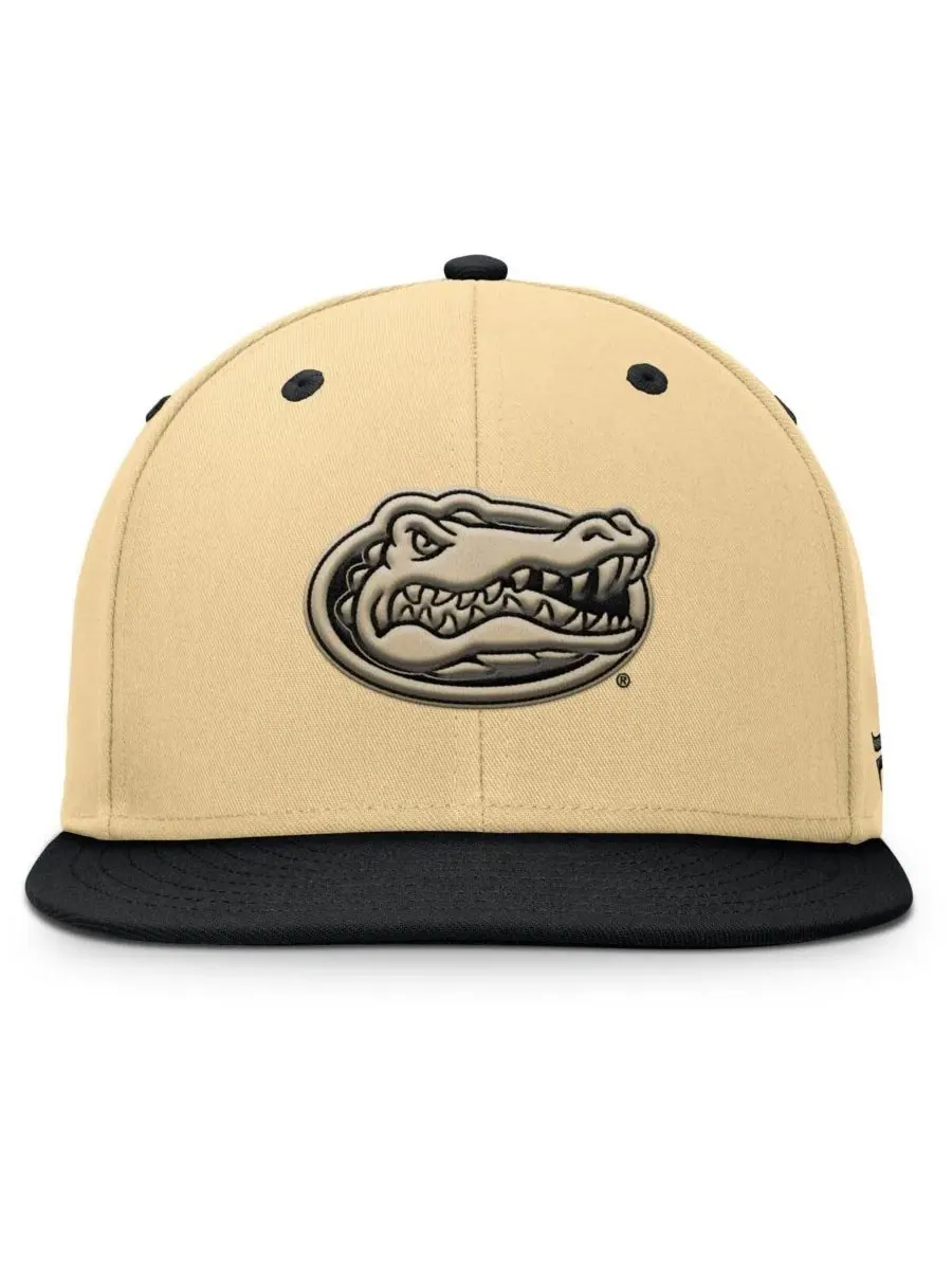 Fanatics Мужская золотисто-черная бейсболка Florida Gators Balance Fitted Hat — изображение 2 из 4, хаки черный