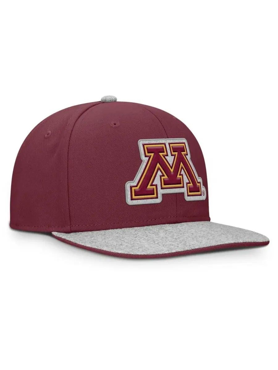 Fanatics Мужская бордовая кепка Minnesota Golden Gophers Loden Snapback — изображение 3 из 4, серый