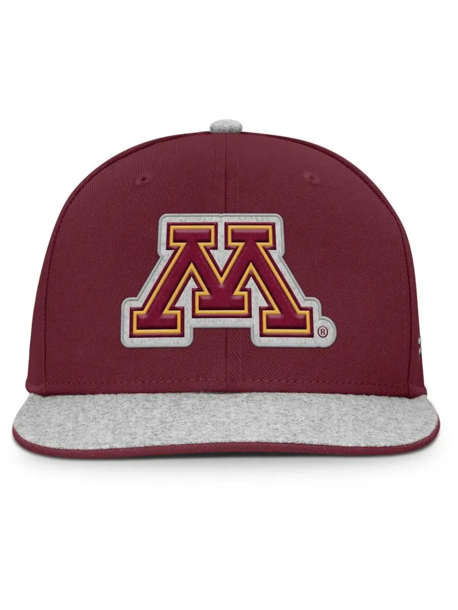 Fanatics Мужская бордовая кепка Minnesota Golden Gophers Loden Snapback — изображение 4 из 4, серый