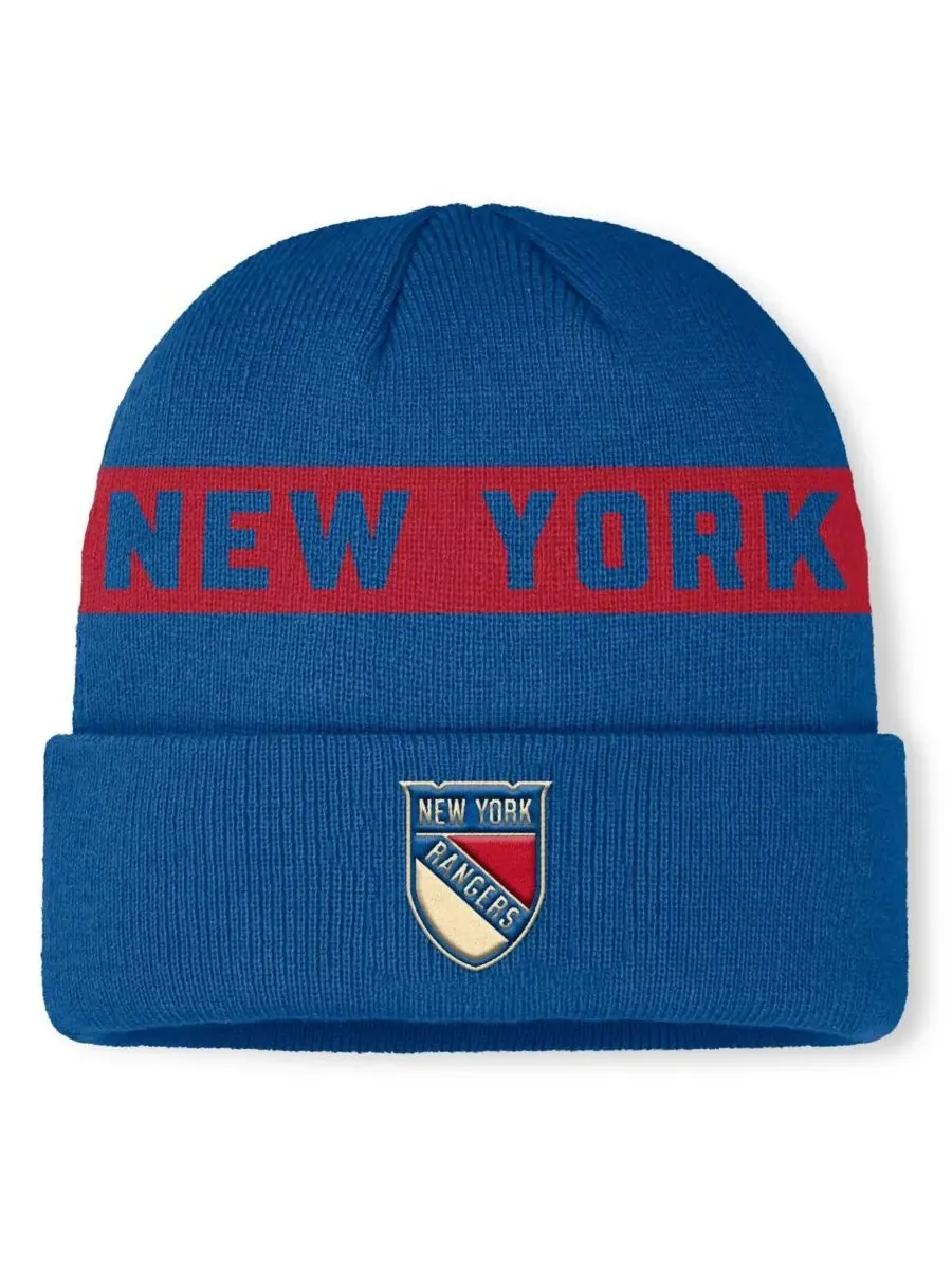 Fanatics Мужская синяя вязаная шапка New York Rangers Centennial Authentic Pro с отворотом — изображение 1 из 2