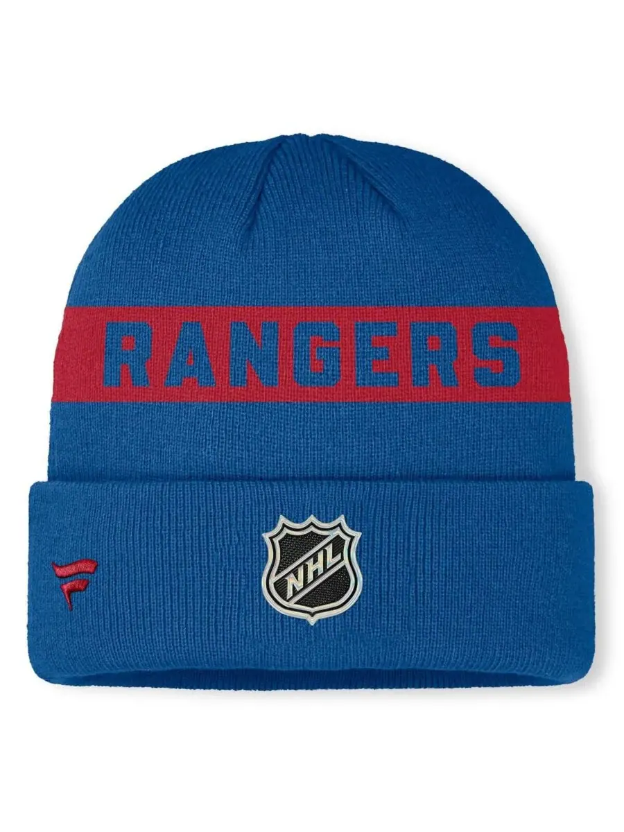 Fanatics Мужская синяя вязаная шапка New York Rangers Centennial Authentic Pro с отворотом — изображение 2 из 2