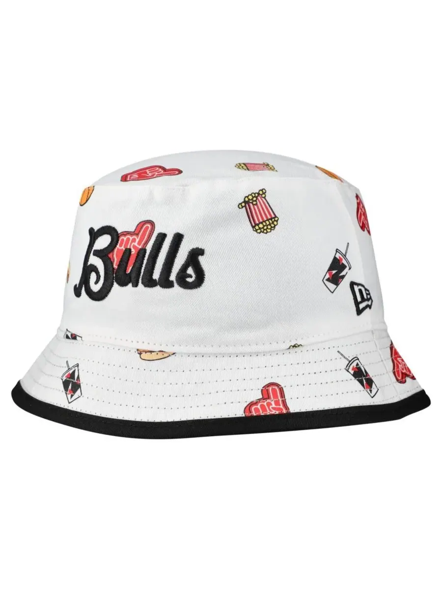 Кепка-панама с принтом Chicago Bulls Team Cheer Reversible New Era — изображение 1 из 5, белый