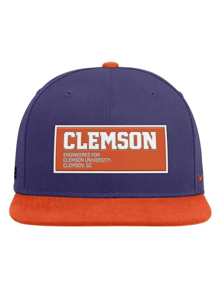 Nike Мужская фиолетово-оранжевая кепка Clemson Tigers 2025 с нашивкой на поле Pro Dri-FIT Snapback — изображение 2 из 4