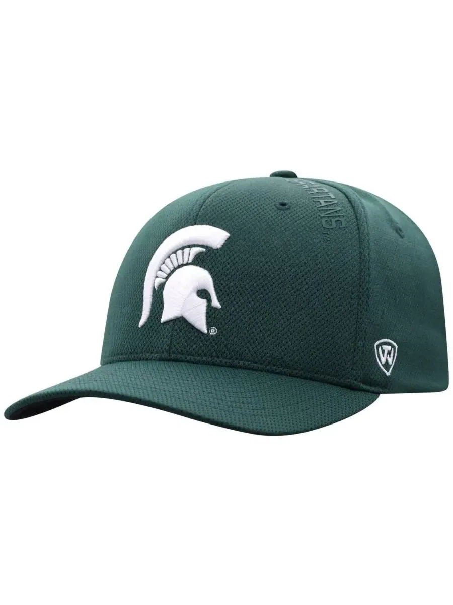 Top of the World Мужская зеленая кепка Michigan State Spartans Reflex 2.0 Flex — изображение 1 из 4, зеленый