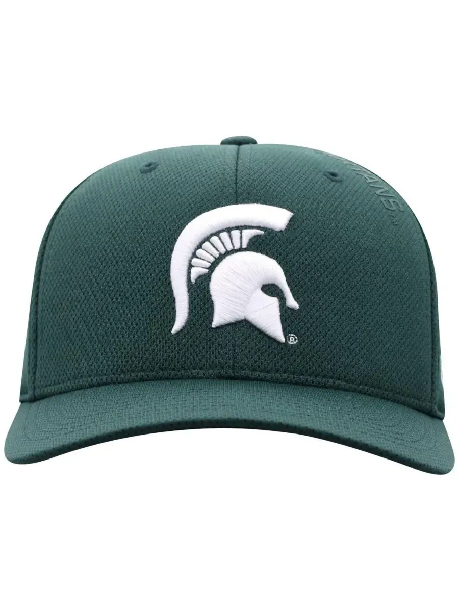 Top of the World Мужская зеленая кепка Michigan State Spartans Reflex 2.0 Flex — изображение 4 из 4, зеленый