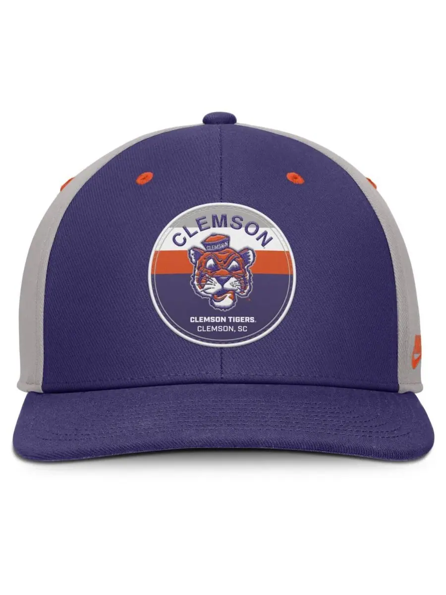 Nike Мужская фиолетово-серая бейсболка Clemson Tigers Prep Pro Performance с регулируемой застежкой — изображение 2 из 4