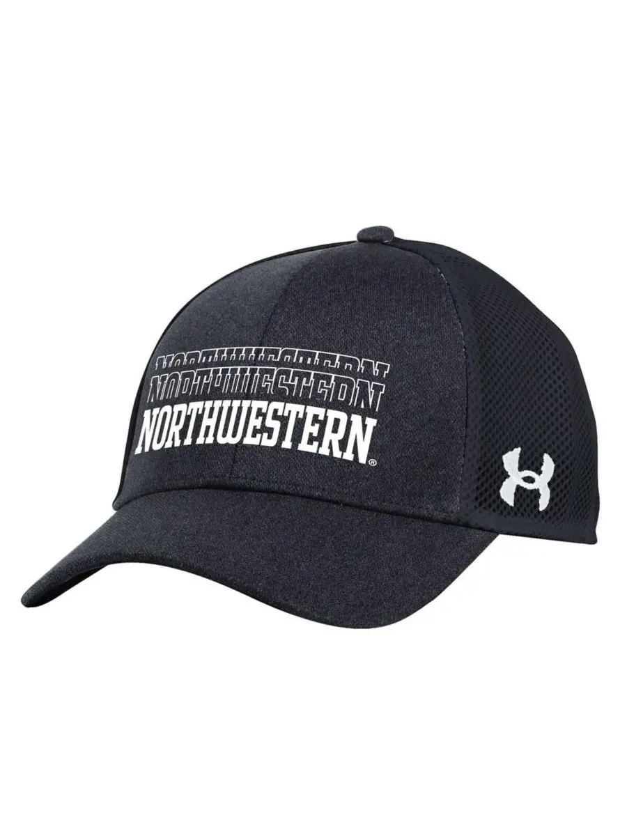 Under Armour Мужская черная регулируемая кепка-тракер Northwestern Wildcats 2024 Sideline Blitzing — изображение 1 из 2
