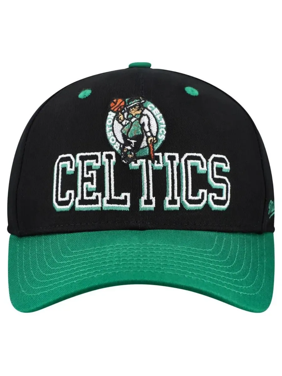 Мужская кепка Boston Celtics, черная/зеленая, с двухцветной регулируемой застежкой и надписью на — изображение 2 из 4