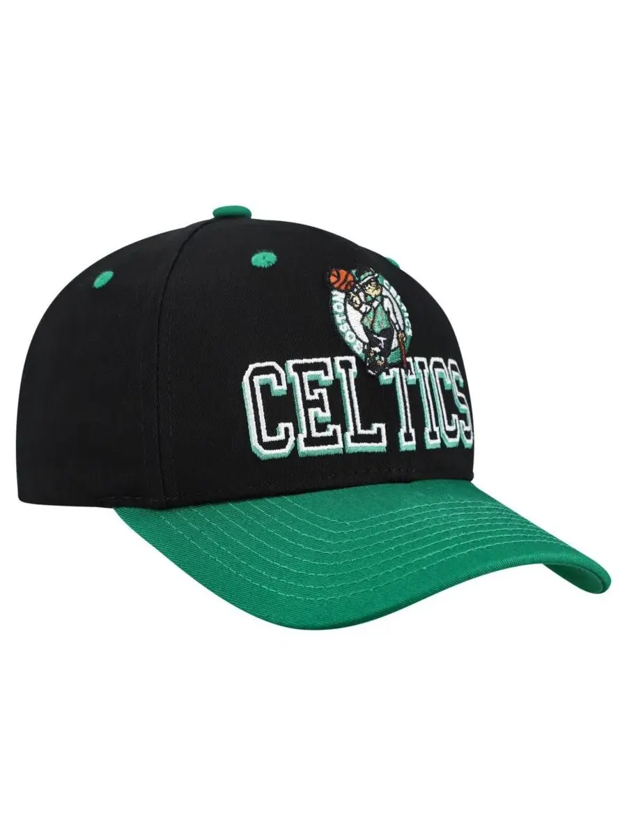 Мужская кепка Boston Celtics, черная/зеленая, с двухцветной регулируемой застежкой и надписью на — изображение 3 из 4