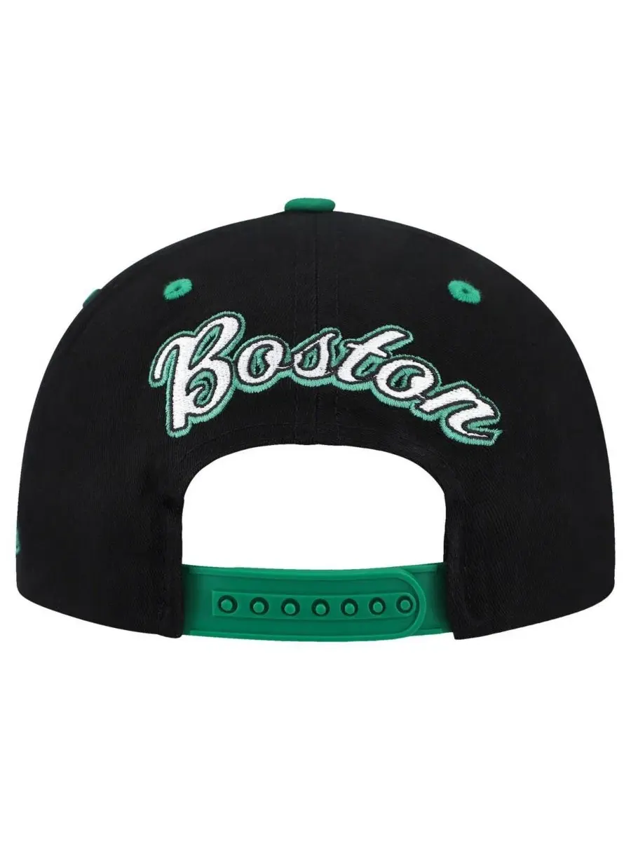 Мужская кепка Boston Celtics, черная/зеленая, с двухцветной регулируемой застежкой и надписью на — изображение 4 из 4