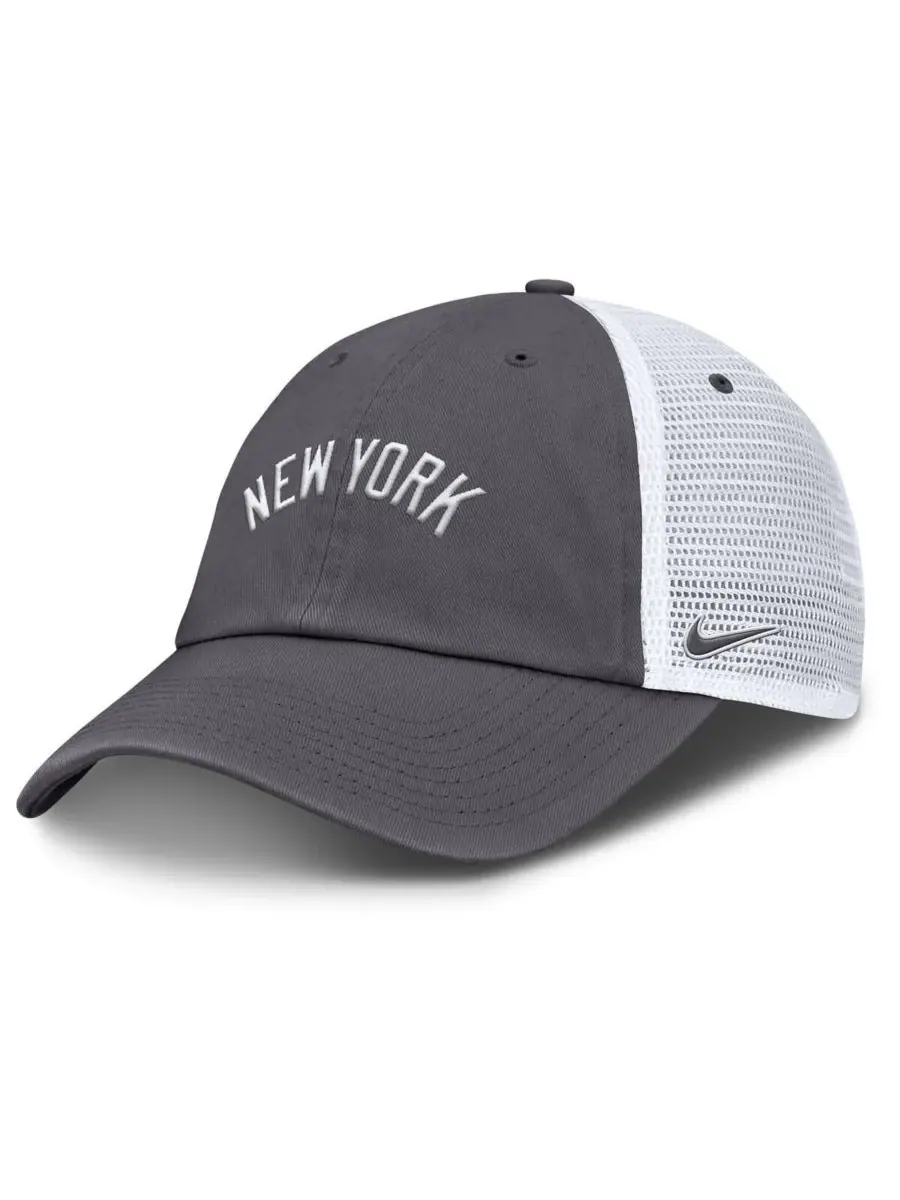 Nike Мужская серая регулируемая бейсболка New York Yankees с логотипом клуба — изображение 1 из 4, серый