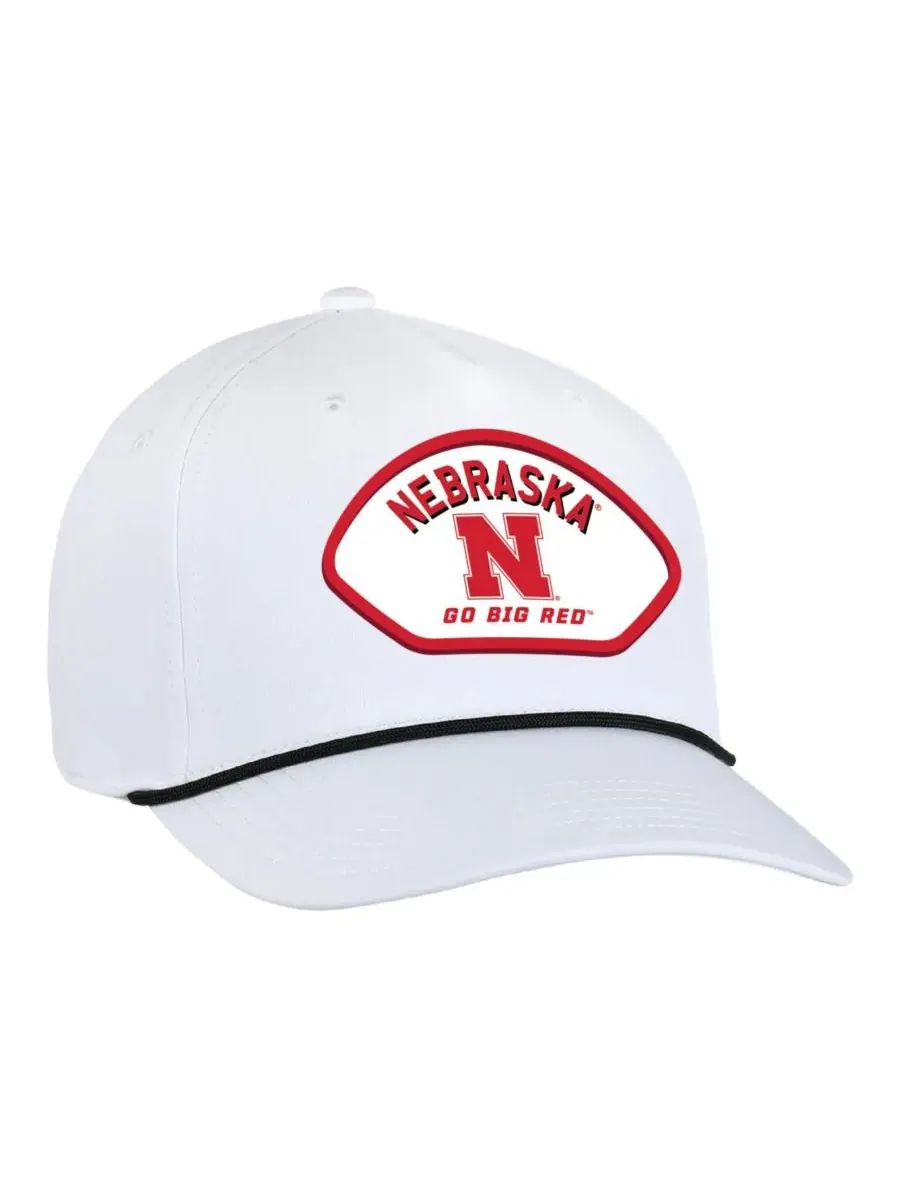 Ahead Мужская белая регулируемая бейсболка Alto Rope с символикой команды Nebraska Huskers — изображение 1 из 2, белый