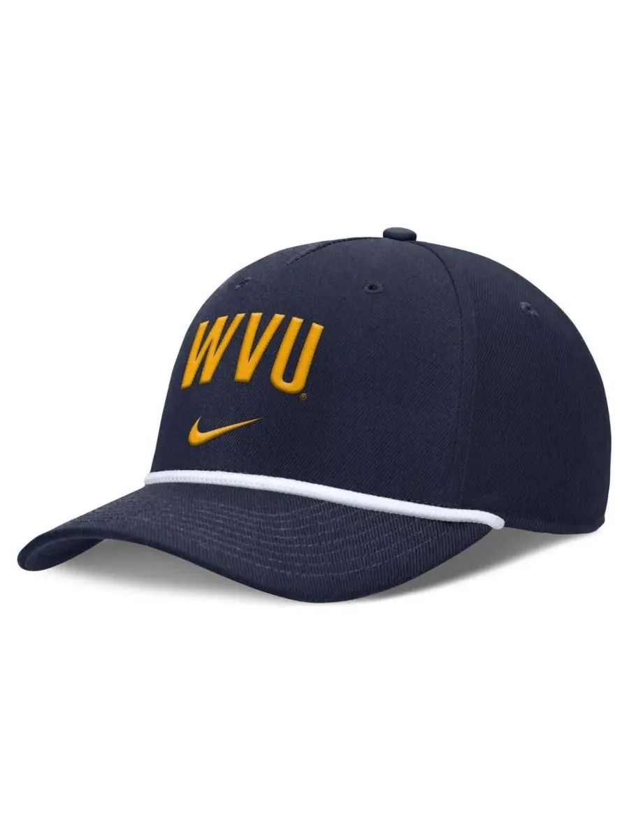 Nike Мужская регулируемая кепка West Virginia Mountaineers Rise Campus темно-синего цвета — изображение 1 из 4, темно-синий