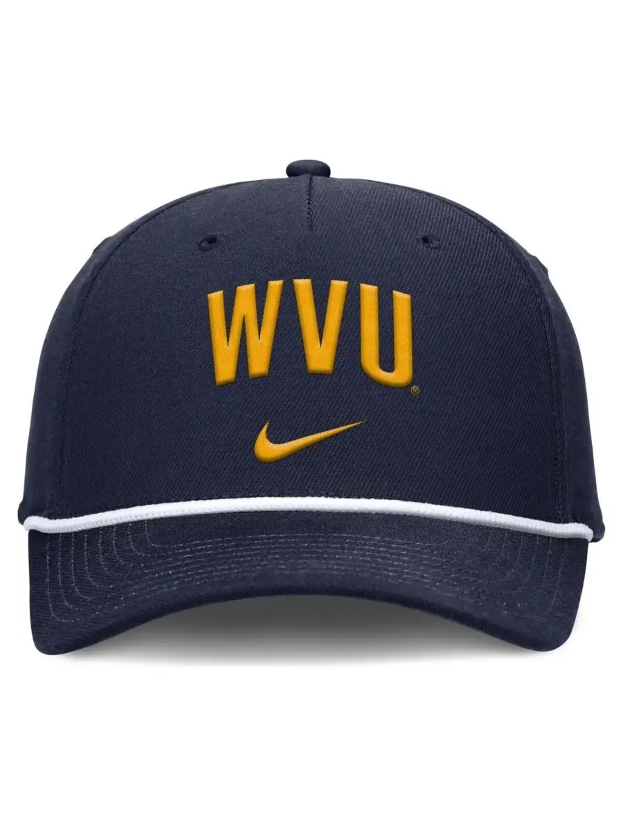 Nike Мужская регулируемая кепка West Virginia Mountaineers Rise Campus темно-синего цвета — изображение 2 из 4, темно-синий