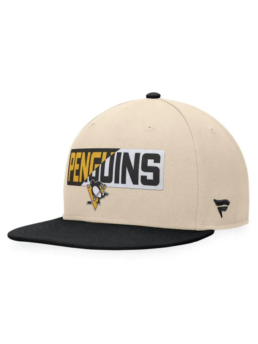 Fanatics Мужская кремово-черная кепка-бейсболка Pittsburgh Penguins Goalazo с застежкой-регулятором — изображение 1 из 4
