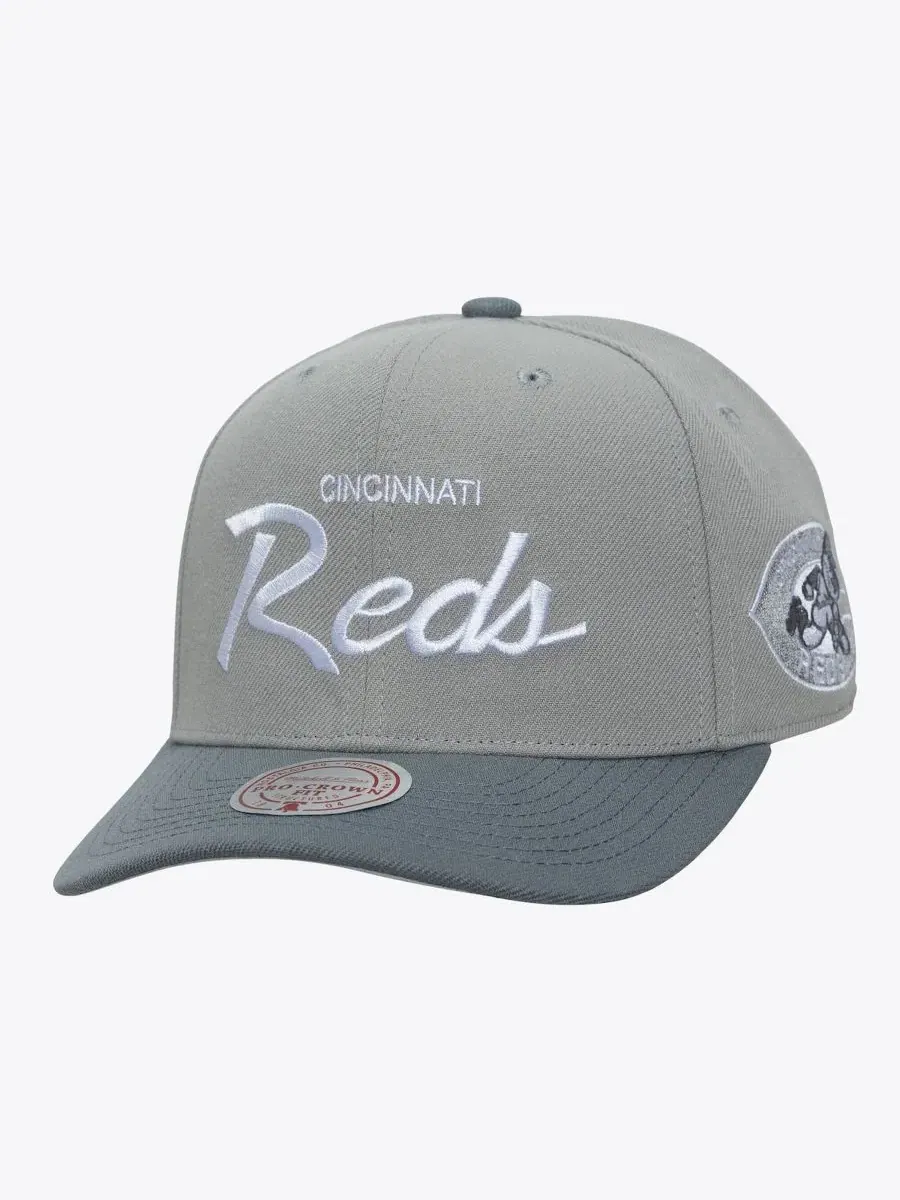 Кепка Mitchell & Ness Cincinnati Reds Cooperstown Thunderstorm Head Coach Pro-Crown — изображение 1 из 2, серый
