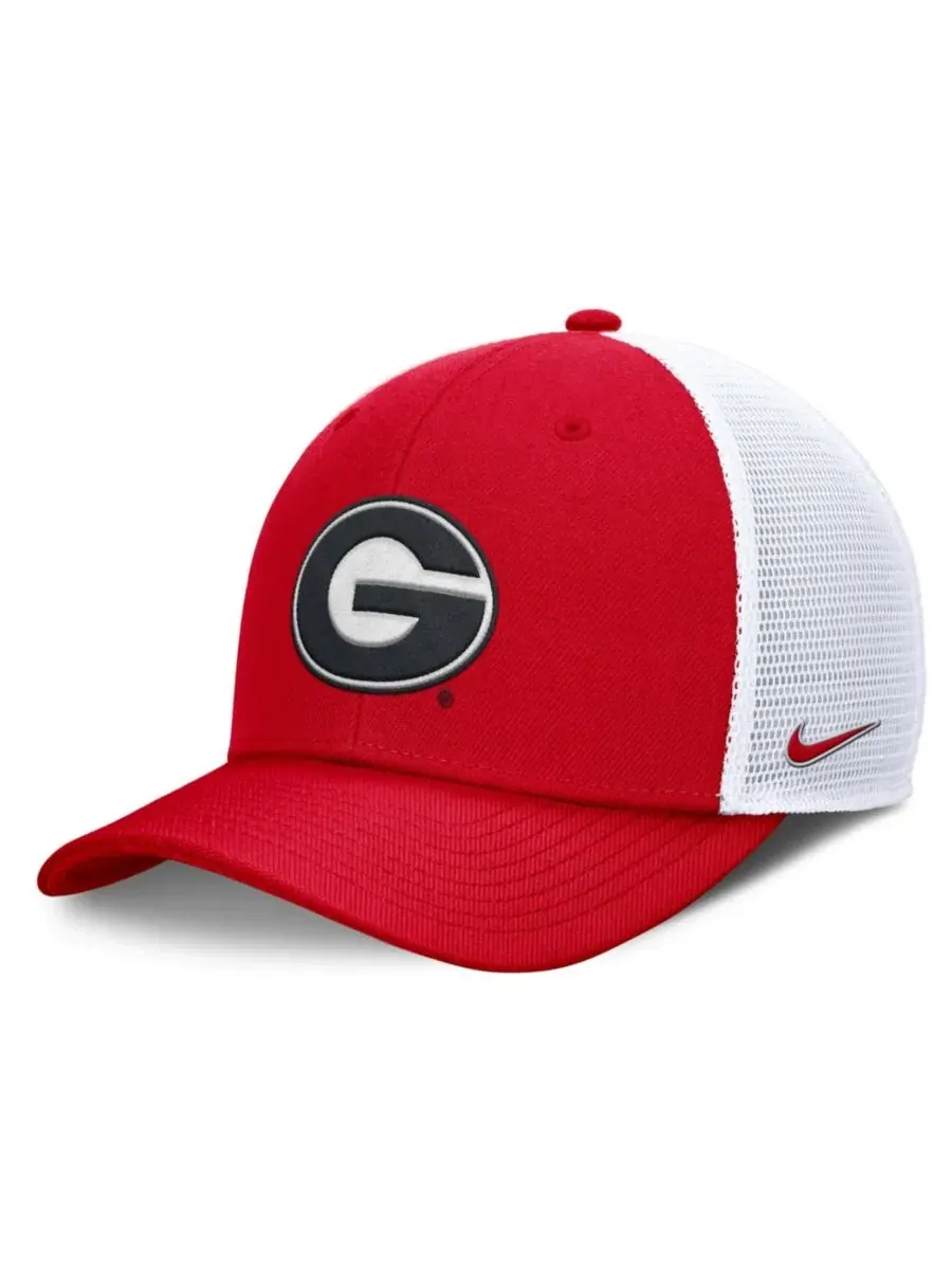 Бейсболка Nike Rise Trucker с вышивкой Georgia Bulldogs — изображение 1 из 4, красный белый
