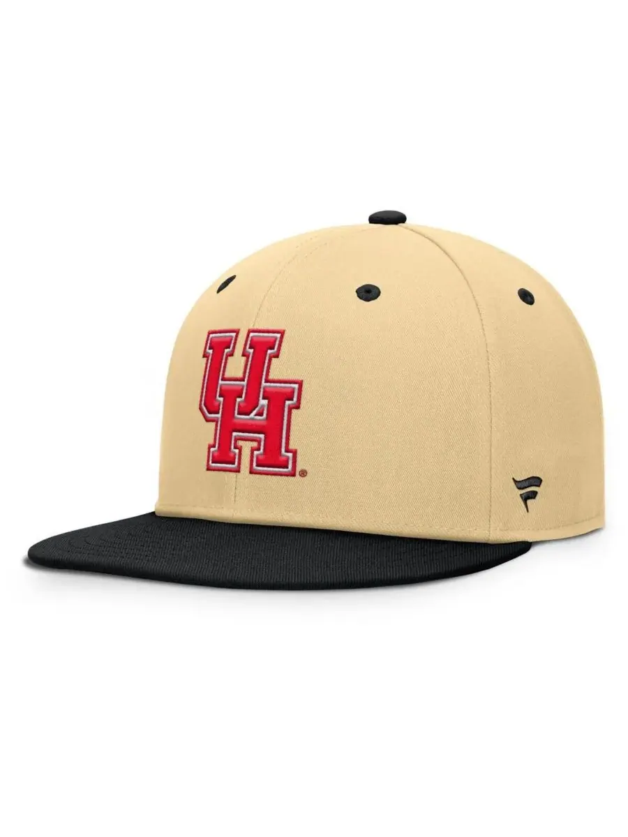 Fanatics Мужская золотисто-черная бейсболка Houston Cougars Balance Fitted Hat — изображение 1 из 4, хаки черный