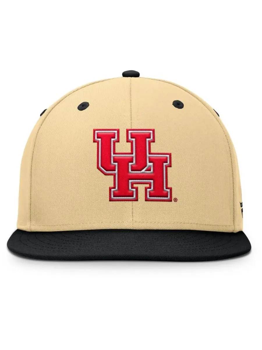 Fanatics Мужская золотисто-черная бейсболка Houston Cougars Balance Fitted Hat — изображение 2 из 4, хаки черный