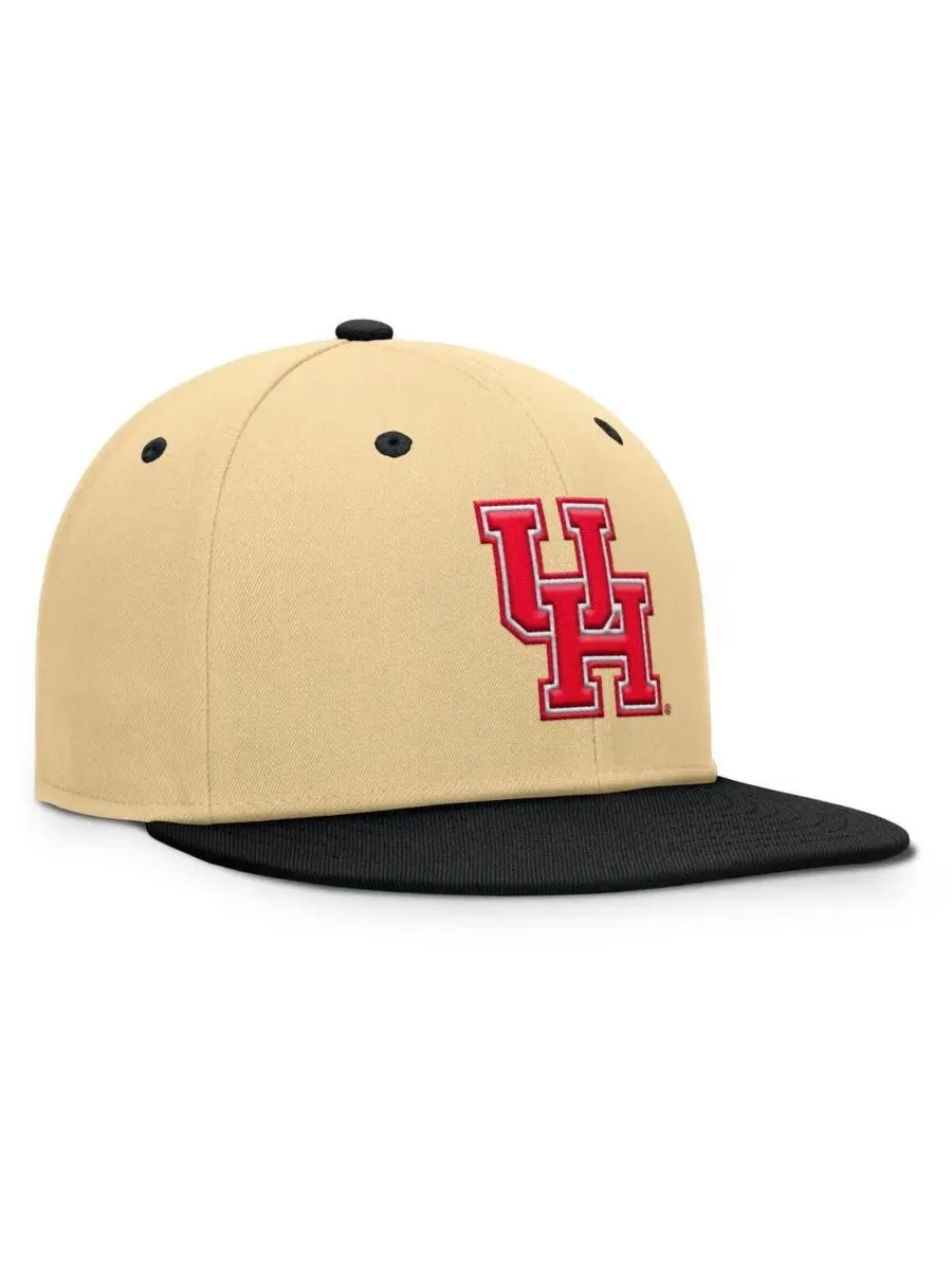 Fanatics Мужская золотисто-черная бейсболка Houston Cougars Balance Fitted Hat — изображение 3 из 4, хаки черный