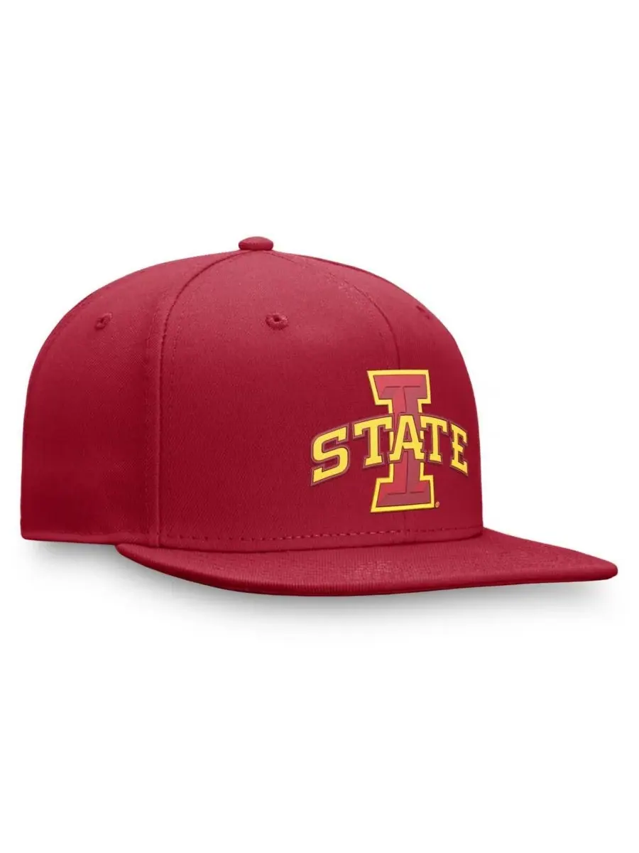 Мужская бейсболка Cardinal Iowa State Cyclones Fundamental Snapback Hat Top of the World — изображение 3 из 4, красный