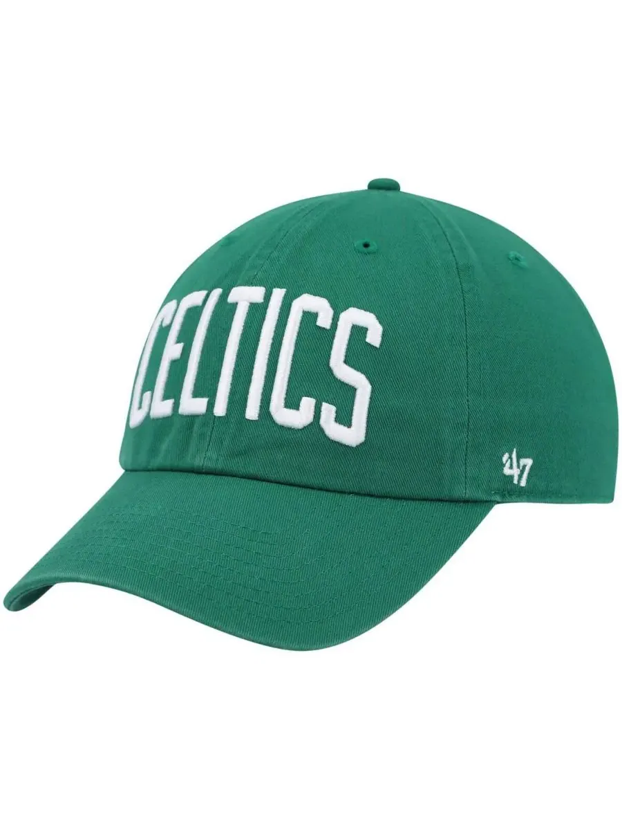 '47 Brand Мужская регулируемая кепка цвета "келли-зеленый" с логотипом Boston Celtics Clean Up — изображение 1 из 4